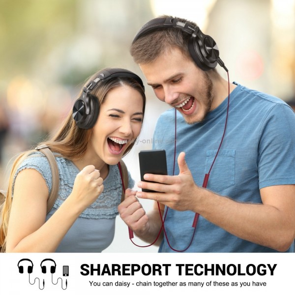 OneOdio A71 Head-mounted Noise Reduction Wired Headphone with Microphone(Red Black)