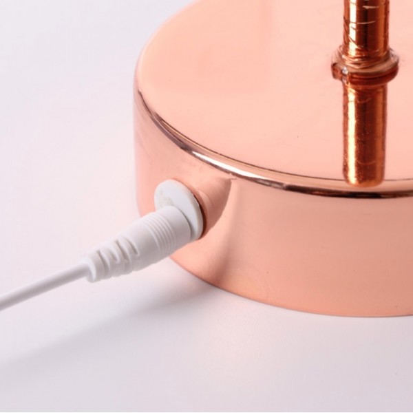 Ostrich Feather Table Lamp Wrought Iron Night Light LED Copper Wire Lamp(Yellow)