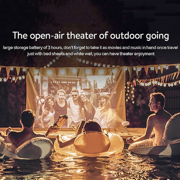 P07-D Mini 50 Lumens Android Home Theater Bluetooth LED Projector with Remote Control, Support Micro SD & Micro USB & WiFi & Audio Out