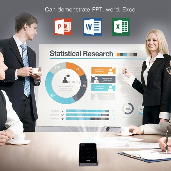 P09 Portable 4K Ultra HD DLP Mini Smart Projector with Infrared Remote Control, Amlogic S905X 4-Core A53 up to 1.5GHz Android 6.0, 1GB+8GB, Support 2.4G/5G WiFi, Bluetooth, TF Card(Black)