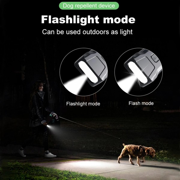 P9 Dual Head Ultrasonic Dog Deterrent Rechargeable Anti-Bark Device with Color Screen, LED Tail Light(Black)