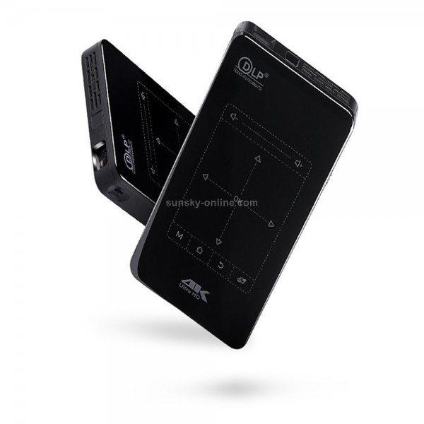 P9II Portable 4K Ultra HD DLP Mini Smart Projector with Infrared Remote Control, Amlogic S905X 4-Core A53 up to 1.5GHz Android 6.0, 2GB+16GB, Support 2.4G/5G WiFi, Bluetooth, TF Card(Black)