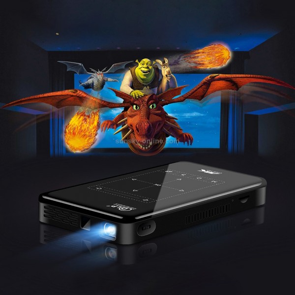 P9II Portable 4K Ultra HD DLP Mini Smart Projector with Infrared Remote Control, Amlogic S905X 4-Core A53 up to 1.5GHz Android 6.0, 2GB+16GB, Support 2.4G/5G WiFi, Bluetooth, TF Card(Black)