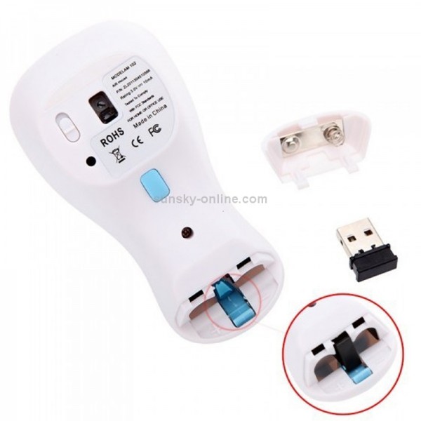 PR-01 6D Gyroscope Fly Air Mouse 2.4G USB Receiver 1600 DPI Wireless Optical Mouse for Computer PC Android Smart TV Box (Green + White)