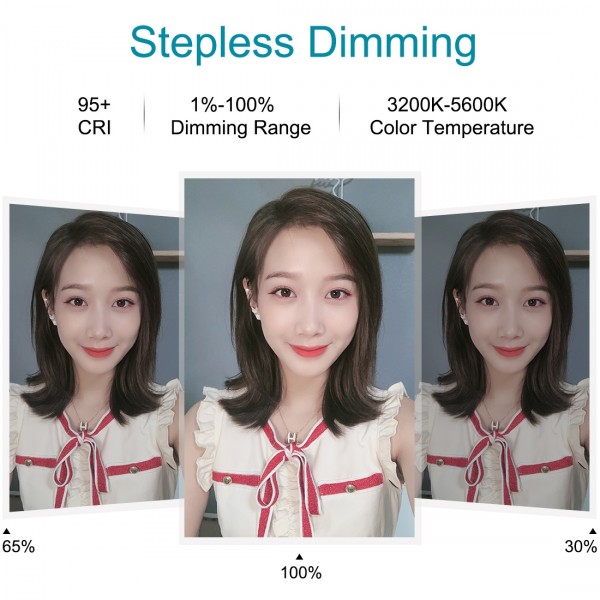 PULUZ 11.8 inch 30cm Light + 1.65m Tripod Mount Curved Surface USB 3 Modes Dimmable Dual Color Temperature LED Ring Vlogging Video Light Live Broadcast Kits with Phone Clamp(Black)