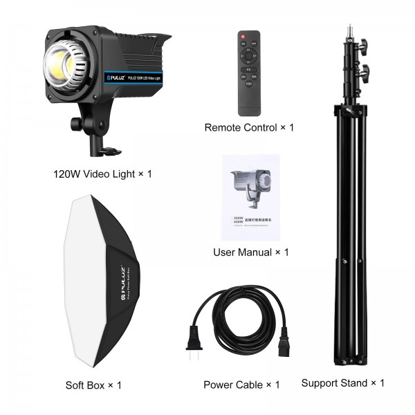 PULUZ 120W Photo Studio Strobe Flash Light Kit with Softbox Reflector & Tripod(US Plug)