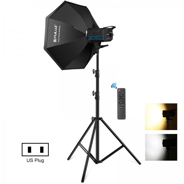 PULUZ 120W Photo Studio Strobe Flash Light Kit with Softbox Reflector & Tripod(US Plug)