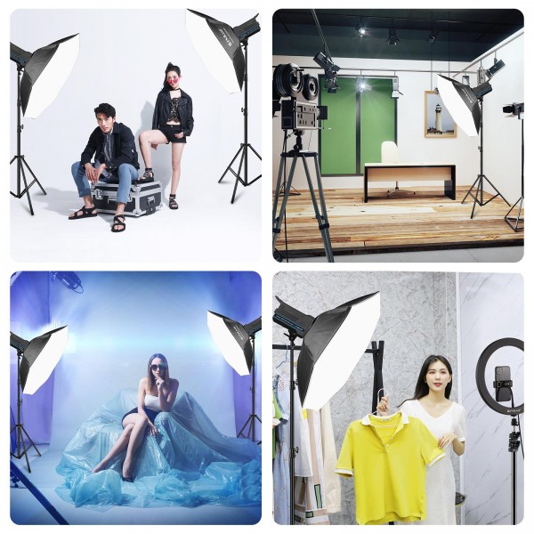 PULUZ 120W Photo Studio Strobe Flash Light Kit with Softbox Reflector & Tripod(US Plug)