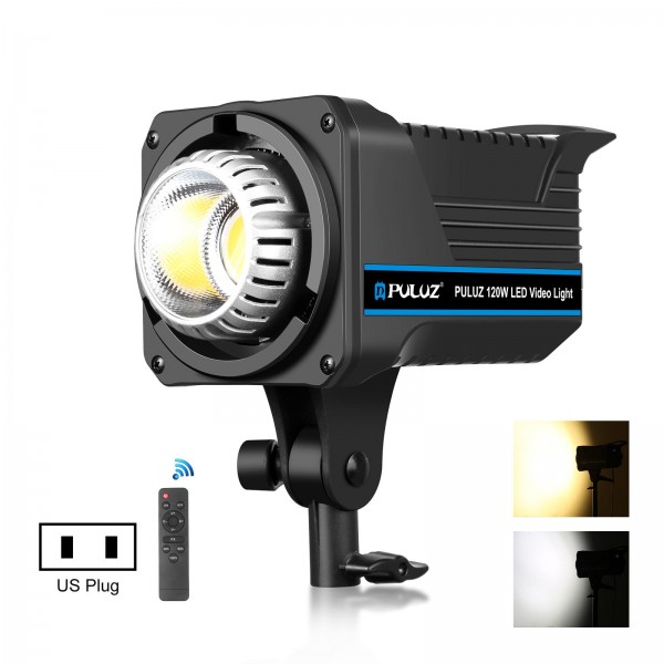PULUZ 220V 120W Studio Video Light Dual Color Temperature Built-in Dissipate Heat System with Remote Control(US Plug)