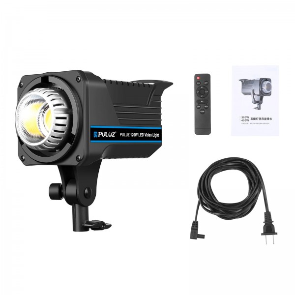 PULUZ 220V 120W Studio Video Light Dual Color Temperature Built-in Dissipate Heat System with Remote Control(US Plug)