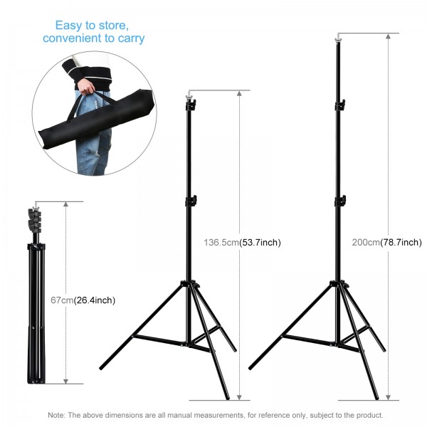 PULUZ 2.9x2m Photo Studio Background Support Stand Backdrop Crossbar Bracket Kit with Red / Blue / Green Polyester Backdrops