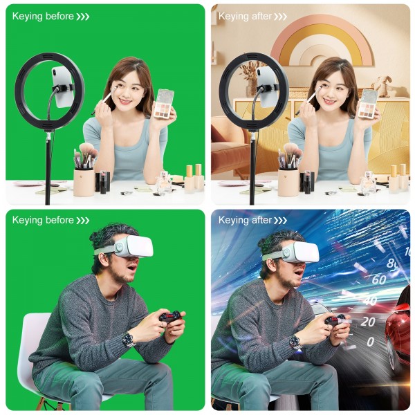 PULUZ 2.9x2m Photo Studio Background Support Stand Backdrop Crossbar Bracket Kit with Red / Blue / Green Polyester Backdrops