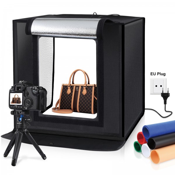 PULUZ 40cm Folding Portable White Light Dimmable Photo Lighting Studio Shooting Tent Box Kit with 6 Colors (Black, Orange, White, Red, Green, Blue) Backdrops