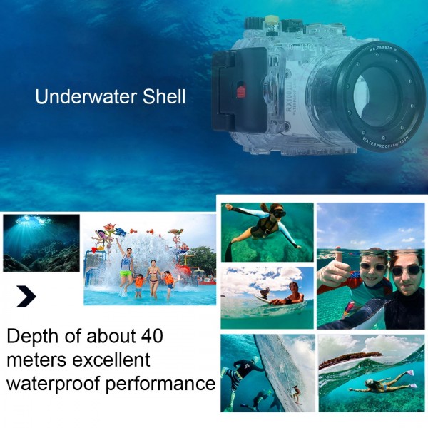 PULUZ 40m Underwater Depth Diving Case Waterproof Camera Housing for Sony RX100 III(Transparent)