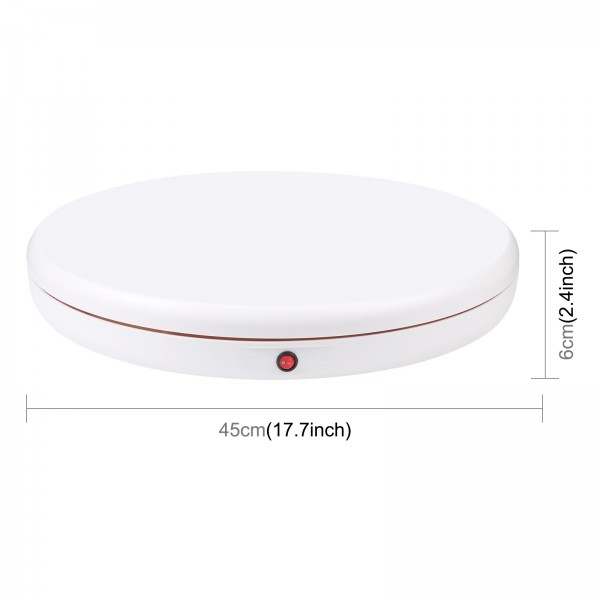 PULUZ 45cm Remote Control Adjusting Speed Rotating Turntable Display Stand, White, Load 100kg(EU Plug)