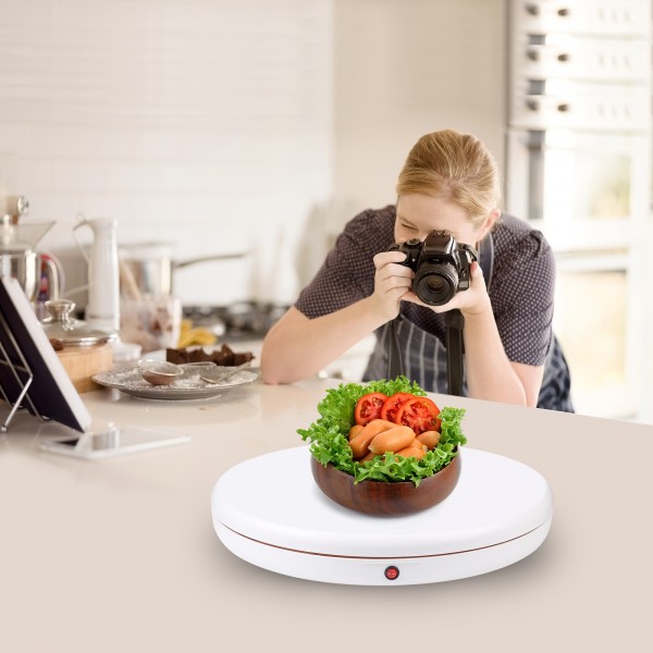 PULUZ 45cm Remote Control Adjusting Speed Rotating Turntable Display Stand, White, Load 100kg(EU Plug)