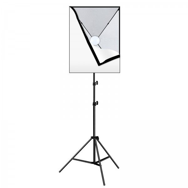 PULUZ 50x70cm Studio Softbox + 2m Tripod Mount + Single E27 30W 5700K White Light LED Bulb Photography Kit(US Plug)