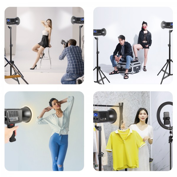 PULUZ 60W Studio Video Light 2500K-6500K Dual Color Temperature Professional Photography Fill Light (Black)