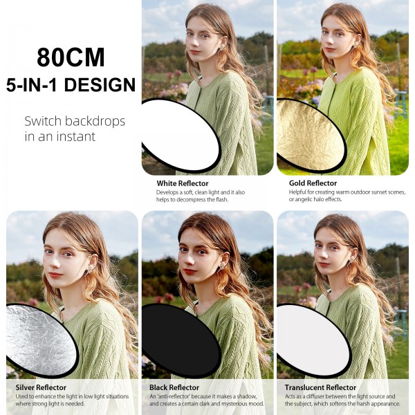 PULUZ LED Light Studio Softbox Photography Kit with Background & Reflective & Tripod Mount & Sandbags(EU Plug)