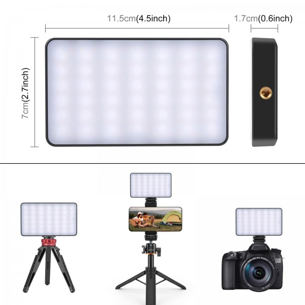 PULUZ Pocket 140 LEDs RGB Full Color Beauty Fill Light Handheld Photography LED Light (Black)