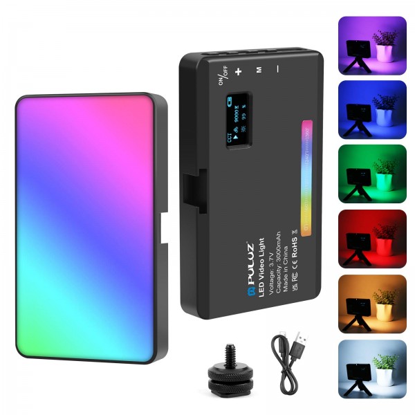 PULUZ Pocket 140 LEDs RGB Full Color Beauty Fill Light Handheld Photography LED Light (Black)