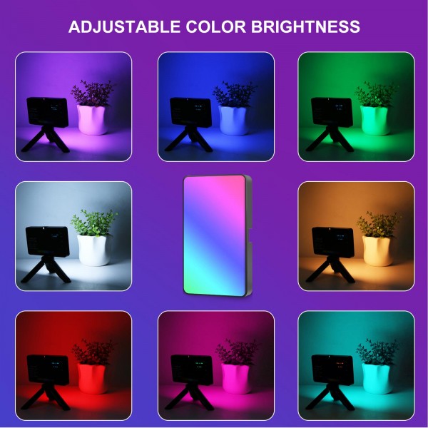 PULUZ Pocket 140 LEDs RGB Full Color Beauty Fill Light Handheld Photography LED Light (Black)