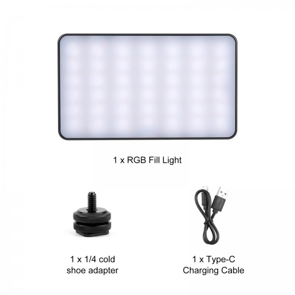 PULUZ Pocket 140 LEDs RGB Full Color Beauty Fill Light Handheld Photography LED Light (Black)