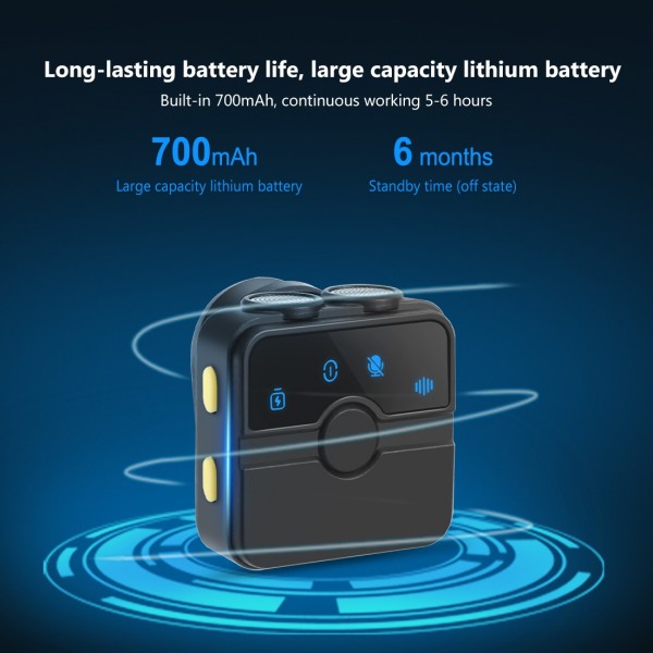 PULUZ SmartLink WS300 Magnetic Lavalier Wireless Microphone with Charging Case Box, 8 Pin RX Receiver and 2 TX Microphones (Black)