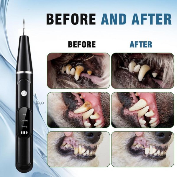 Pet Ultrasonic Teeth Cleaner Dog Tooth Brushing Kit Plaque Tartar Remover Dental Care Tool, Spec: With 3pcs Kit (White)