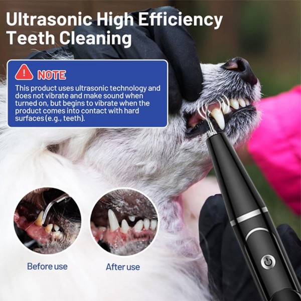 Pet Ultrasonic Teeth Cleaner Dog Tooth Brushing Kit Plaque Tartar Remover Dental Care Tool, Spec: With 3pcs Kit (White)