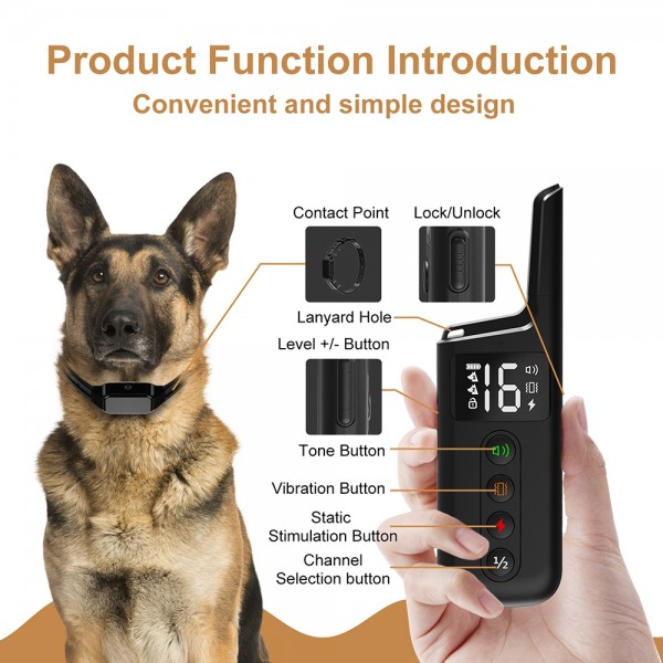 Pet Wrap-around Electric Shock Column Powerful Electronic Training Collar, Style: Receiver + Remote
