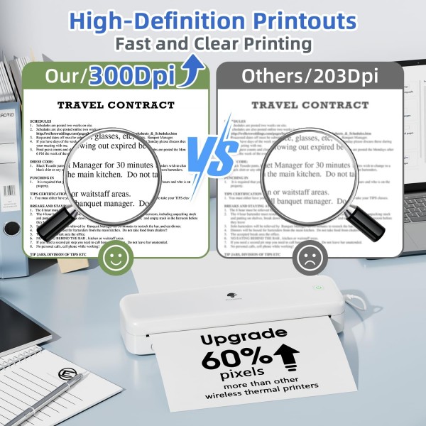 Phomemo M834 Wireless Bluetooth Thermal Printer Support Multi-Size Thermal Paper