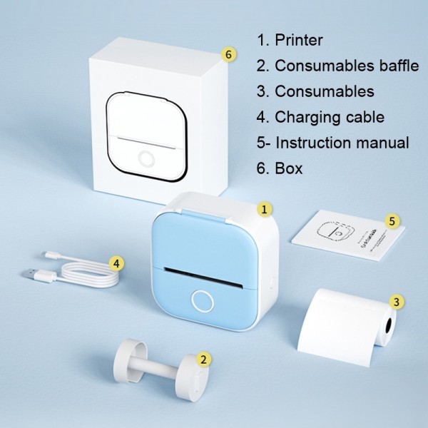 Phomemo T02 Standard Error Mini Pocket Small Portable Bluetooth Phone Photo Label Thermal Printer(White Green)