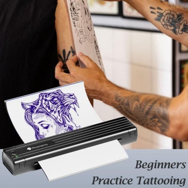 Phomemo TP83-BK Wireless Tattoo Stencil Printer With 10pcs Transfer Paper(Black)