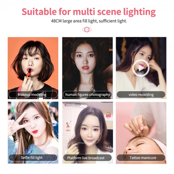 Pixel R60C 60W Live Photography Video Remote Control Ring Fill Light(B Set+UK Plug Adapter)