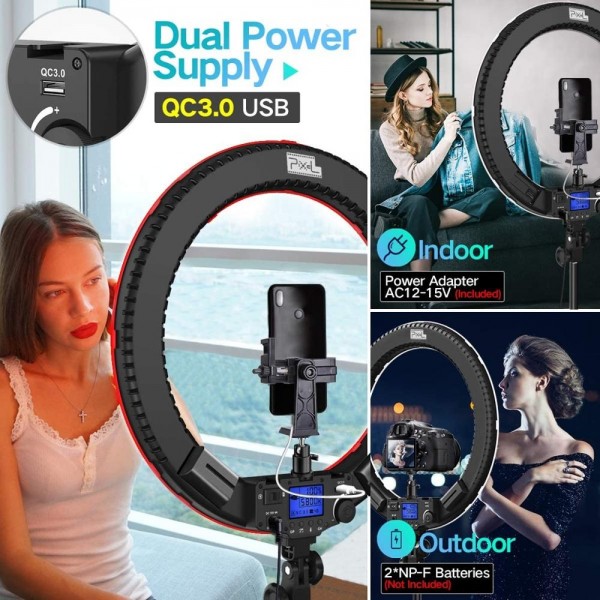 Pixel R60C 60W Live Photography Video Remote Control Ring Fill Light(B Set+UK Plug Adapter)