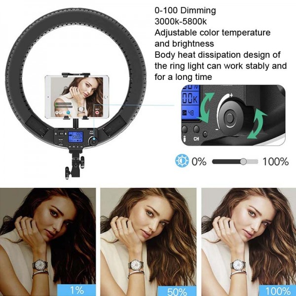 Pixel R60C 60W Live Photography Video Remote Control Ring Fill Light(B Set+UK Plug Adapter)