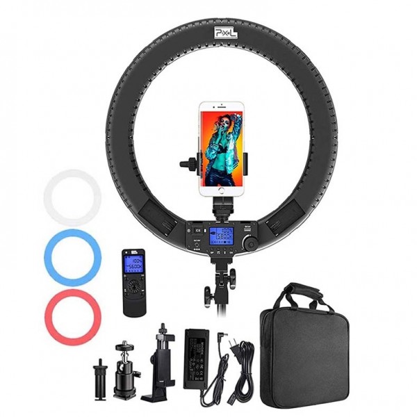 Pixel R60C 60W Live Photography Video Remote Control Ring Fill Light(B Set+UK Plug Adapter)
