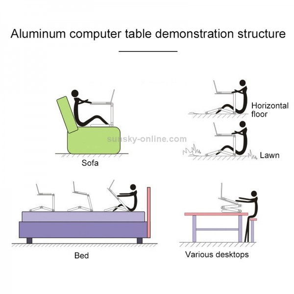 Portable 360 Degree Adjustable Foldable Aluminium Alloy Desk Stand with Double CPU Fans & Mouse Pad for Laptop / Notebook, Desk Size: 420mm x 260mm (Black)