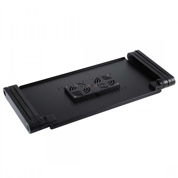 Portable 360 Degree Adjustable Foldable Aluminium Alloy Desk Stand with Double CPU Fans & Mouse Pad for Laptop / Notebook, Desk Size: 480mm x 260mm (Red)