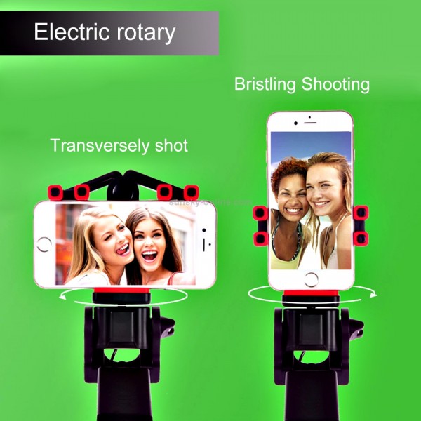 Portable 360 Degrees Smart Rotation Bluetooth Wireless Selfie Stick Monopod Folding Extendable Handheld Holder with Glass & Hand Strap Hole & Cloth Bag for iOS & Android Phone, Folded Length: 25cm, Max Extension Length: 90cm(Yellow)