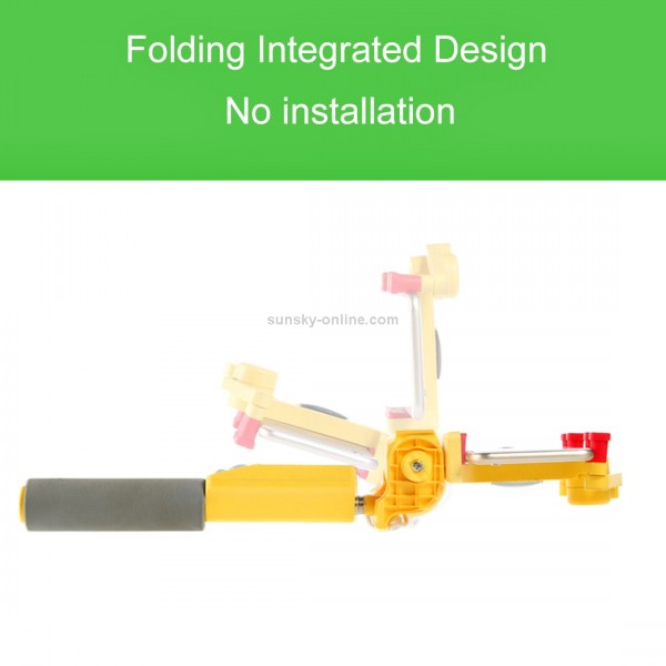 Portable 360 Degrees Smart Rotation Bluetooth Wireless Selfie Stick Monopod Folding Extendable Handheld Holder with Glass & Hand Strap Hole & Cloth Bag for iOS & Android Phone, Folded Length: 25cm, Max Extension Length: 90cm(Yellow)