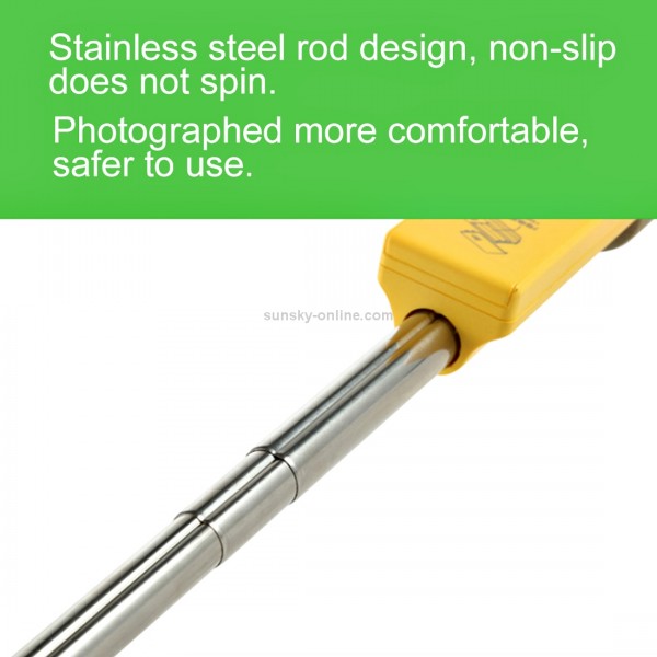 Portable 360 Degrees Smart Rotation Bluetooth Wireless Selfie Stick Monopod Folding Extendable Handheld Holder with Glass & Hand Strap Hole & Cloth Bag for iOS & Android Phone, Folded Length: 25cm, Max Extension Length: 90cm(Yellow)