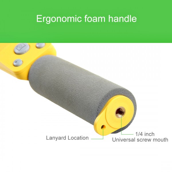 Portable 360 Degrees Smart Rotation Bluetooth Wireless Selfie Stick Monopod Folding Extendable Handheld Holder with Glass & Hand Strap Hole & Cloth Bag for iOS & Android Phone, Folded Length: 25cm, Max Extension Length: 90cm(Yellow)