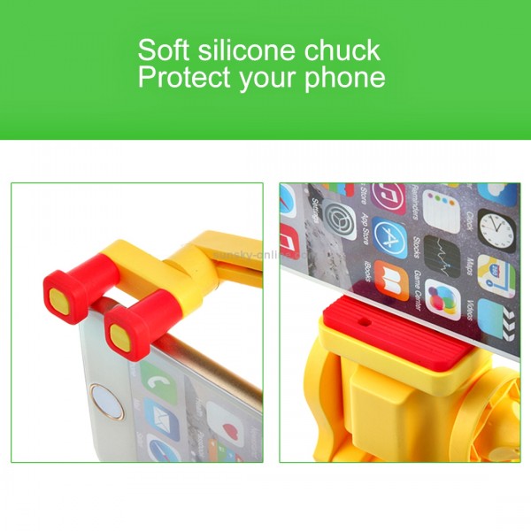 Portable 360 Degrees Smart Rotation Bluetooth Wireless Selfie Stick Monopod Folding Extendable Handheld Holder with Glass & Hand Strap Hole & Cloth Bag for iOS & Android Phone, Folded Length: 25cm, Max Extension Length: 90cm(Yellow)