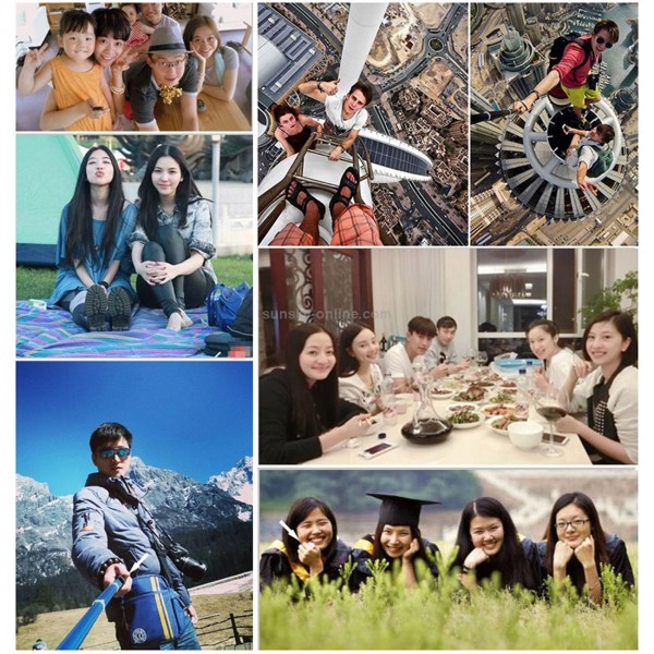 Portable 360 Degrees Smart Rotation Bluetooth Wireless Selfie Stick Monopod Folding Extendable Handheld Holder with Glass & Hand Strap Hole & Cloth Bag for iOS & Android Phone, Folded Length: 25cm, Max Extension Length: 90cm(Yellow)