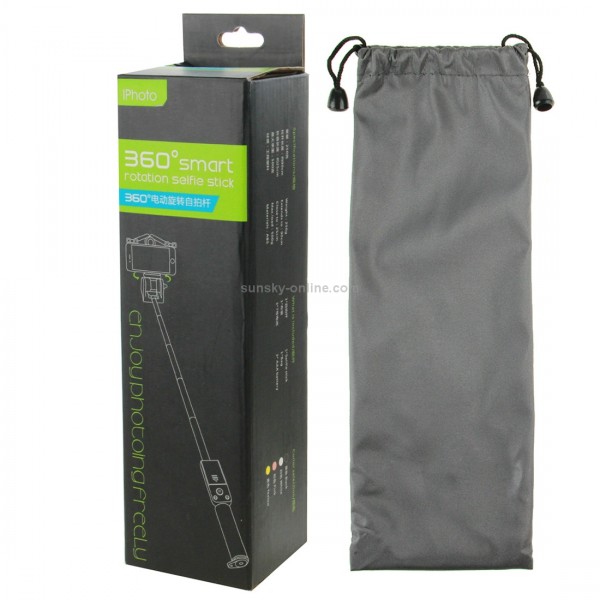 Portable 360 Degrees Smart Rotation Bluetooth Wireless Selfie Stick Monopod Folding Extendable Handheld Holder with Glass & Hand Strap Hole & Cloth Bag for iOS & Android Phone, Folded Length: 25cm, Max Extension Length: 90cm(Yellow)