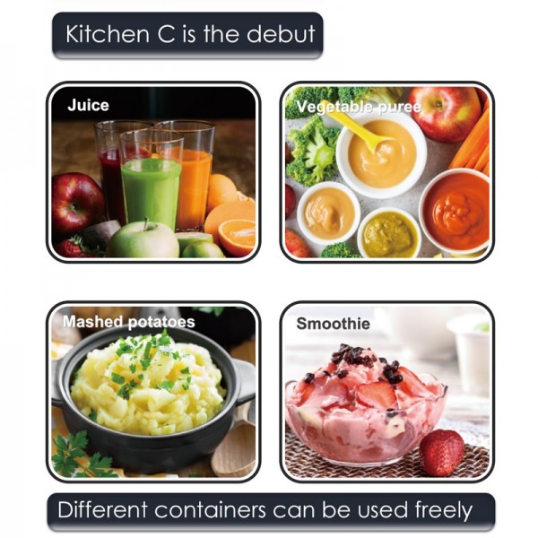 RAF 700W 4-blade Handheld Electric Blender Stainless Steel Food Cooking Stick,EU Plug(White)