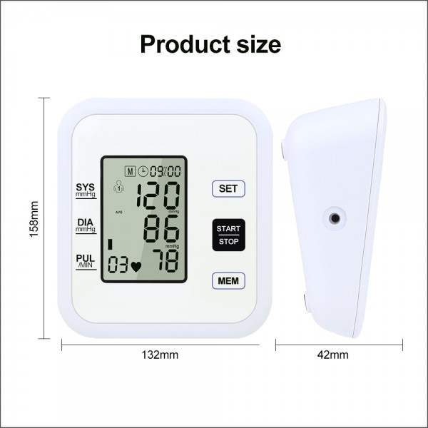 RZ205 Blood Pressures Automatic Digital Upper Arm Heart Beat Rate Pulse Monitor Meter Tonometer Equipment Sphygmomanometer