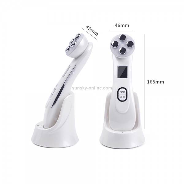 Radio Mesotherapy Electroporation Face Beauty Pen Radio Frequency LED Photon Face Skin Rejuvenation Remover Wrinkle(Pearl White)
